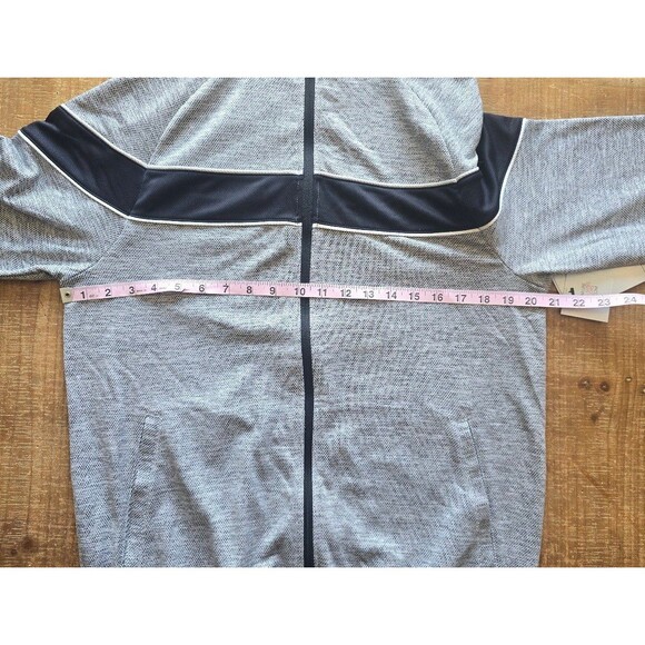 NWT Michael Strahan zip up hooded sweatshirt gray and black - Picture 6 of 6